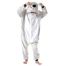 Kids Koala Hooded Jumpsuit Pajamas Gray Unisex 100