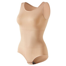 Women's High Neck Sleeveless Bodysuit Beige XL