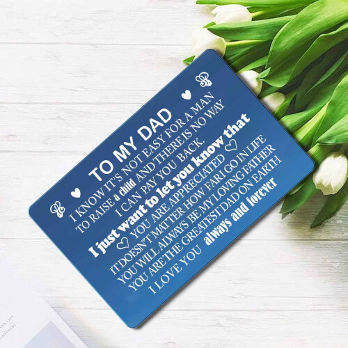 Wallet Card for Dad Engraved Metal Insert 2