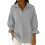 Women's V-Neck Blouse Three-Quarter Sleeve Solid Color 2