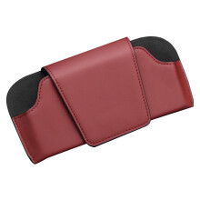 Car Sun Visor Sunglasses Case Clip Leather Storage Box