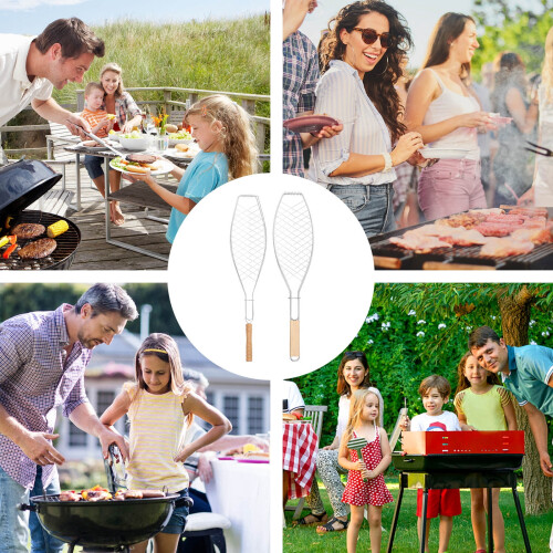 BBQ Grilling Accessories Iron Food Guard Set 2 Pieces 1