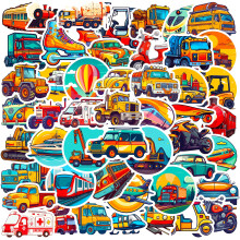 Cartoon Transportation Stickers Educational Vehicle and
