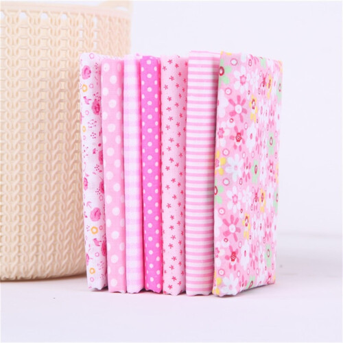 Cotton Fabric Fat Quarter Bundle 7 pcs 5.12" x 5.12" 1