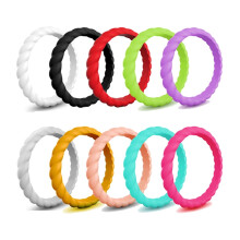 Silicone Wedding Rings for Women 3mm 10-Pack