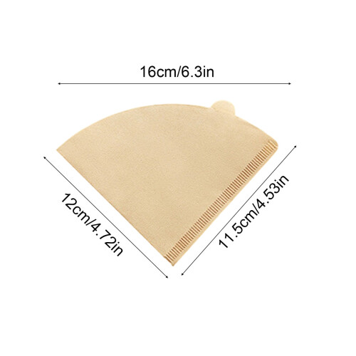 Pour-Over Coffee Filter Paper Brown/White 12x11.5 cm 2