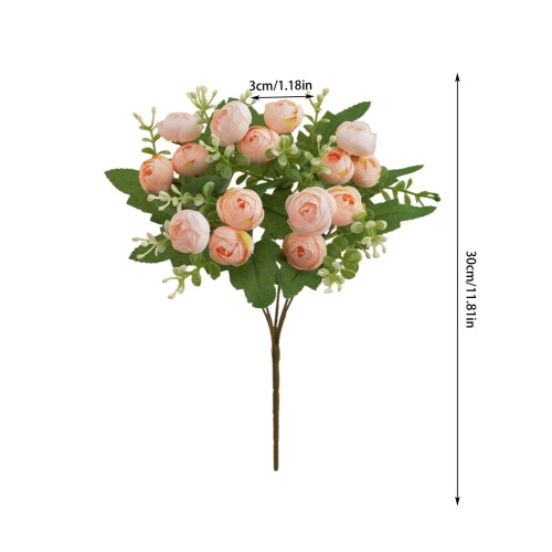 Artificial Camellia Silk Rose Wedding Flower 8 Inch 1