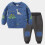 Boys Sweatsuit Set Cartoon Print Pullover and Pants Blue 2