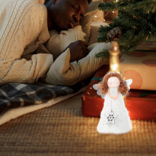 Christmas Angel Tree Topper PVC Plush White 1