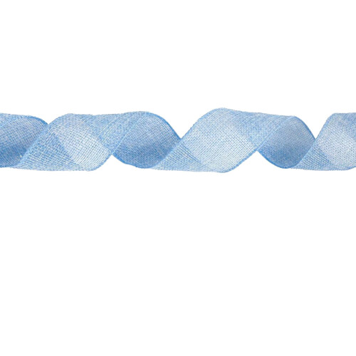 Blue Wired Burlap Ribbon 2 inch 1