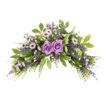 Purple Rose Moon Garland Wall Hanging for Front Door Decor