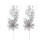 Plastic Simulated Christmas Flowers Silver 2 Pcs 3
