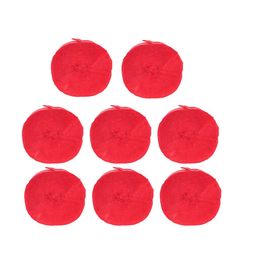Red Crepe Paper Rolls Decoration 8 Rolls