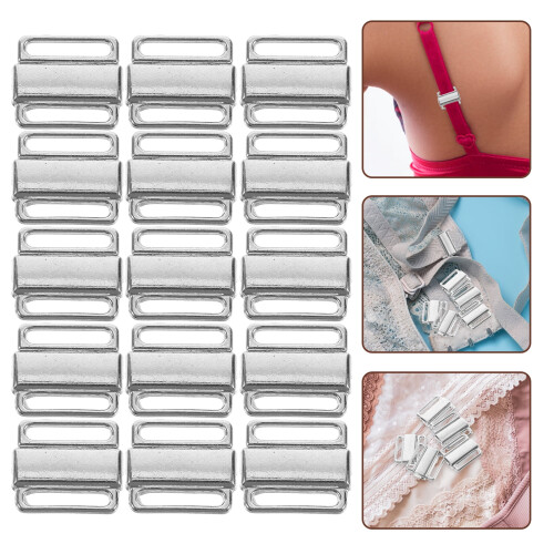 Bra Shoulder Strap Buckles Silver 12mm 50pcs 2