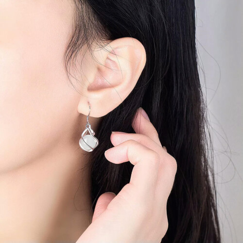 925 Silver Opal Spiral Drop Earrings 1