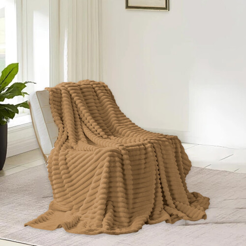Fleece Blanket Brown 78.7 x 59.1 in Ultra-Soft Warm