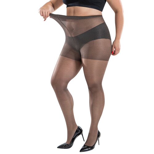 Plus Size Sheer Pantyhose Nylon Tights Gray One Size