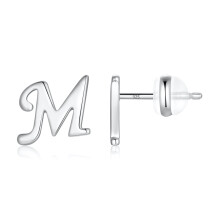AUNOOL Sterling Silver Initial Stud Earrings for Women