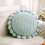 Round Knitted Throw Pillow Light Blue 19.6 Inch 1