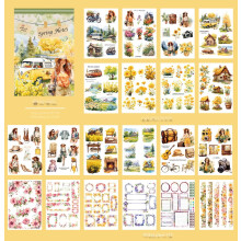 Vintage Art Deco Palace Sticker Book Travel Character PET 1