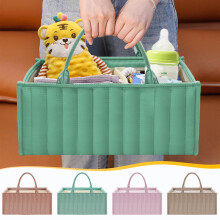 Baby Diaper Organizer Basket with Dividers and Handle