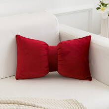 Red Bow Pillow Soft Decorative Throw Pillow 30x50cm