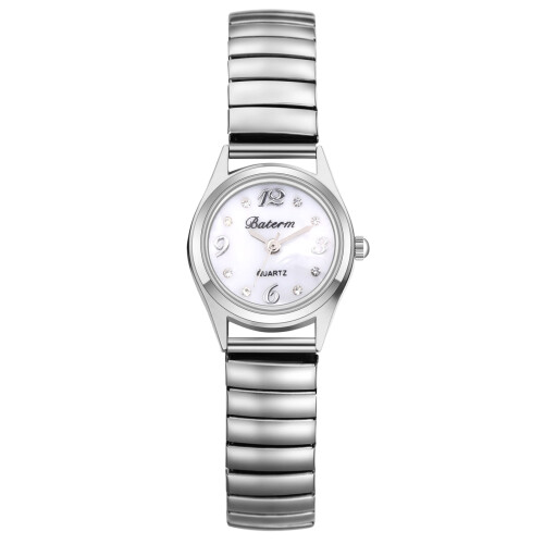 Women's Stainless Steel Elastic Strap Analog Quartz Watch