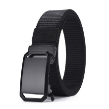 (Black,120cm)Cinturón de lona transpirable para hombre con hebilla de aleación para deportes y uso diario
