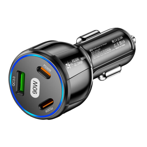 车载充电器 PD快充 3口 90W 12-32V 2