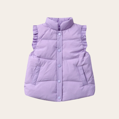 Kids Thermal Sleeveless Vest Zip Front Polyester 3-12Y