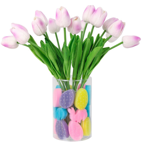 Easter Vase Filler Set Artificial Eggs and Bunnies 15 Eggs 1