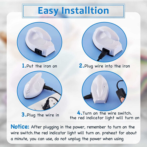 Mini iron heat press for DIY crafts white portable 2