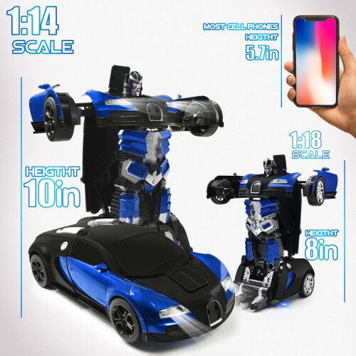 RC Robot Car for Kids Blue 1:14 Scale 1