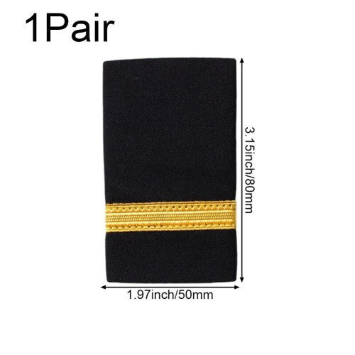 Pilot Style Epaulets Gold Stripe Cloth Shoulder Badge 2