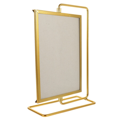 Rotating Picture Holder Golden Iron Square 1 Pack 2