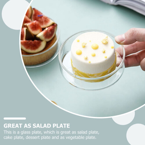 Creative Glass Cake Plate Transparent 1 Piece 2