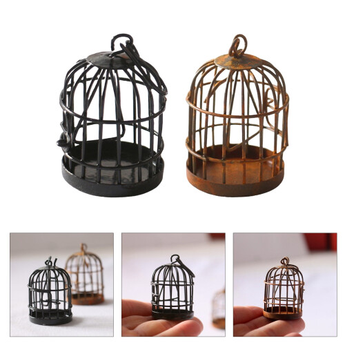 Birdcage Statue Desk Decor Model for Kids 1