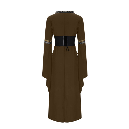 Vintage Gothic Bustierkleid für Damen, eckiger Ausschnitt, lang 2