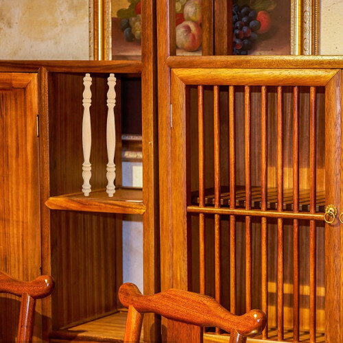 Wooden Spindle Baluster Light Brown 2 pcs 1