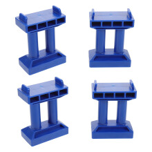 NICEXMAS Train Bridge Playset Blue Plastic 6 Pieces