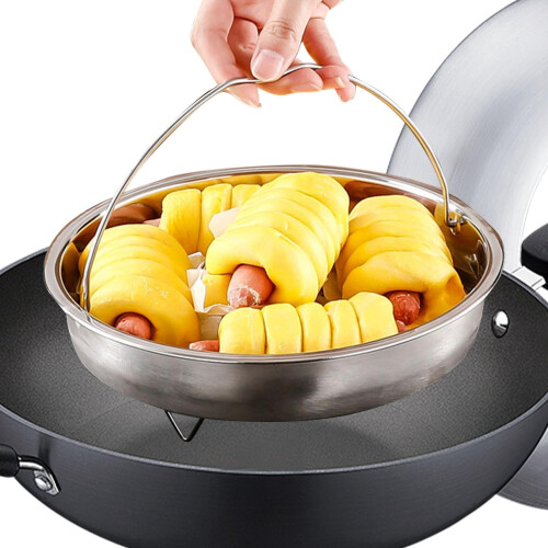Stainless Steel Steamer Basket with Handle 22 cm 1