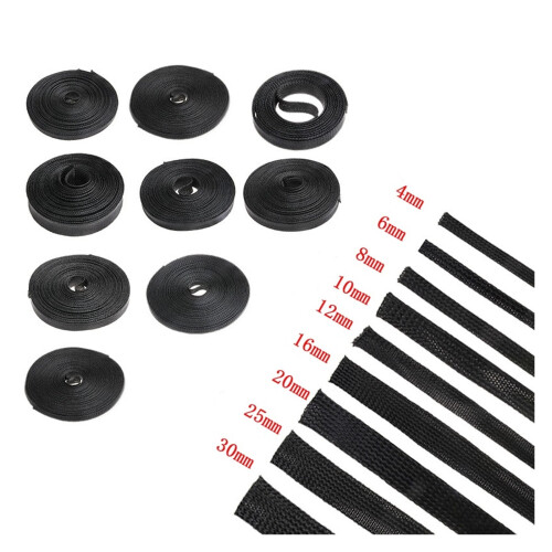 Black PET Insulated Expandable Cable Sleeve 2