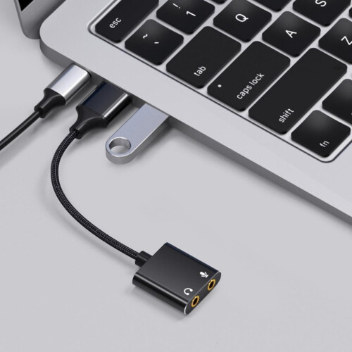 USB to 3.5mm Adapter External Sound Card with Mic 1