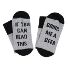 (Grey)English Letter Embroidered Socks Pure Cotton Fabric Breathable Absorption Sweat