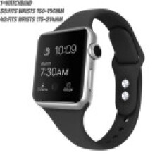 (Black,42mm)For Iwatch 38mm 42mm Strap Bracelet Band Sports Silicone Replace Solid Color