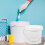 White Plastic Paint Bucket with Lid and Handle 1 Gallon 3