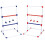 Ladder Toss Game Balls 2 Blue 2 Red 4 Pieces 7