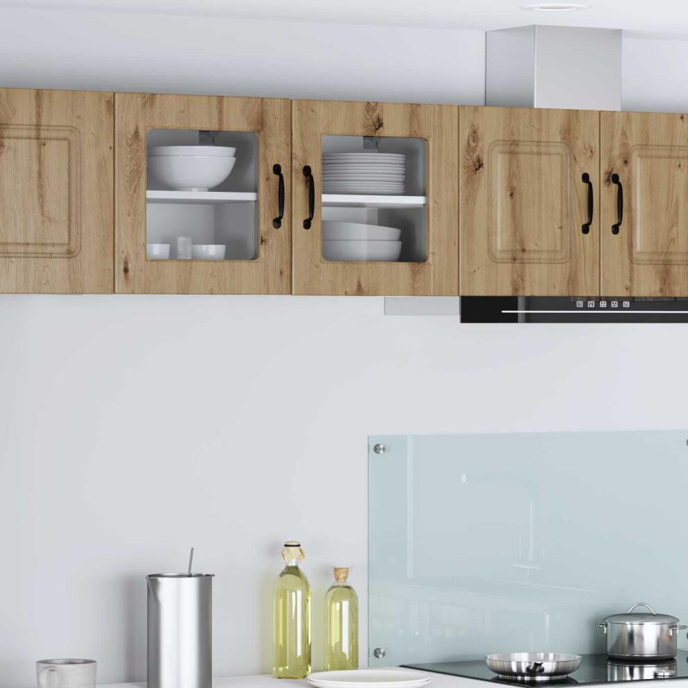Vidaxl Wall Glass Cabinet Porto Artisan Oak 40 X 31 X 40 Cm
