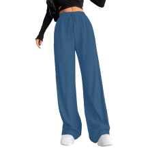 Women's High Waist Wide Leg Joggers with Ribbed Elastic