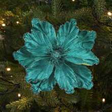 Red Velvet Poinsettia and Magnolia Floral Pick, 1 pc